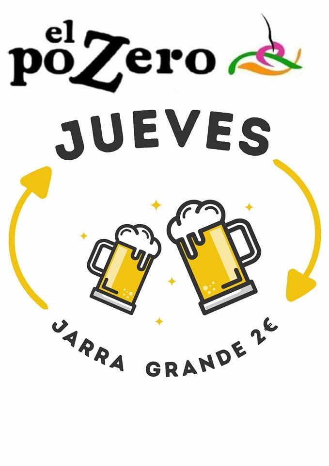 Cartel de promoción de los jueves con jarra grande de cerveza